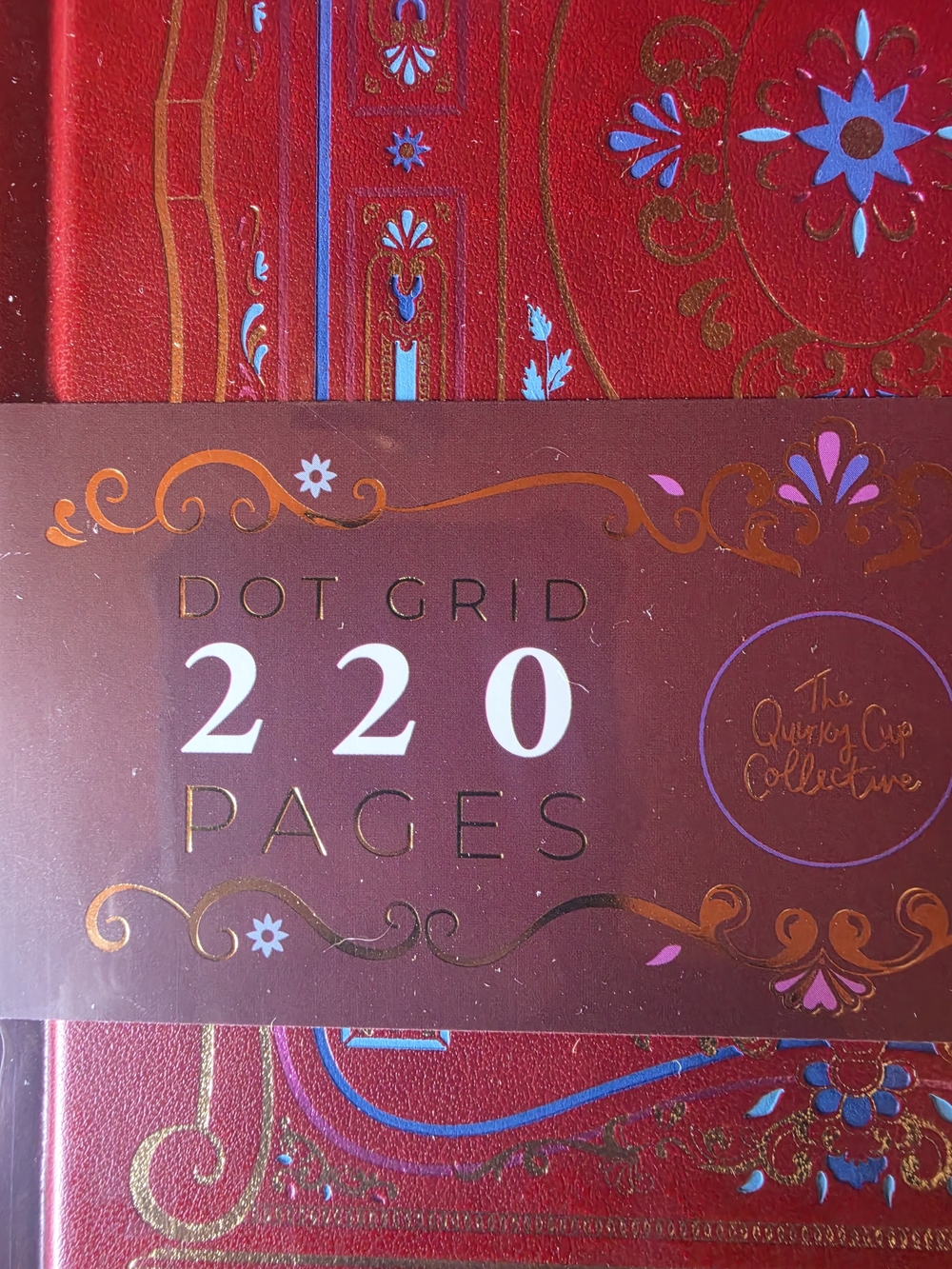Elegant Red Dot Grid Notebook A5 Gold Foil Detailing The Quirky Cup Collective - Picture 6 of 7